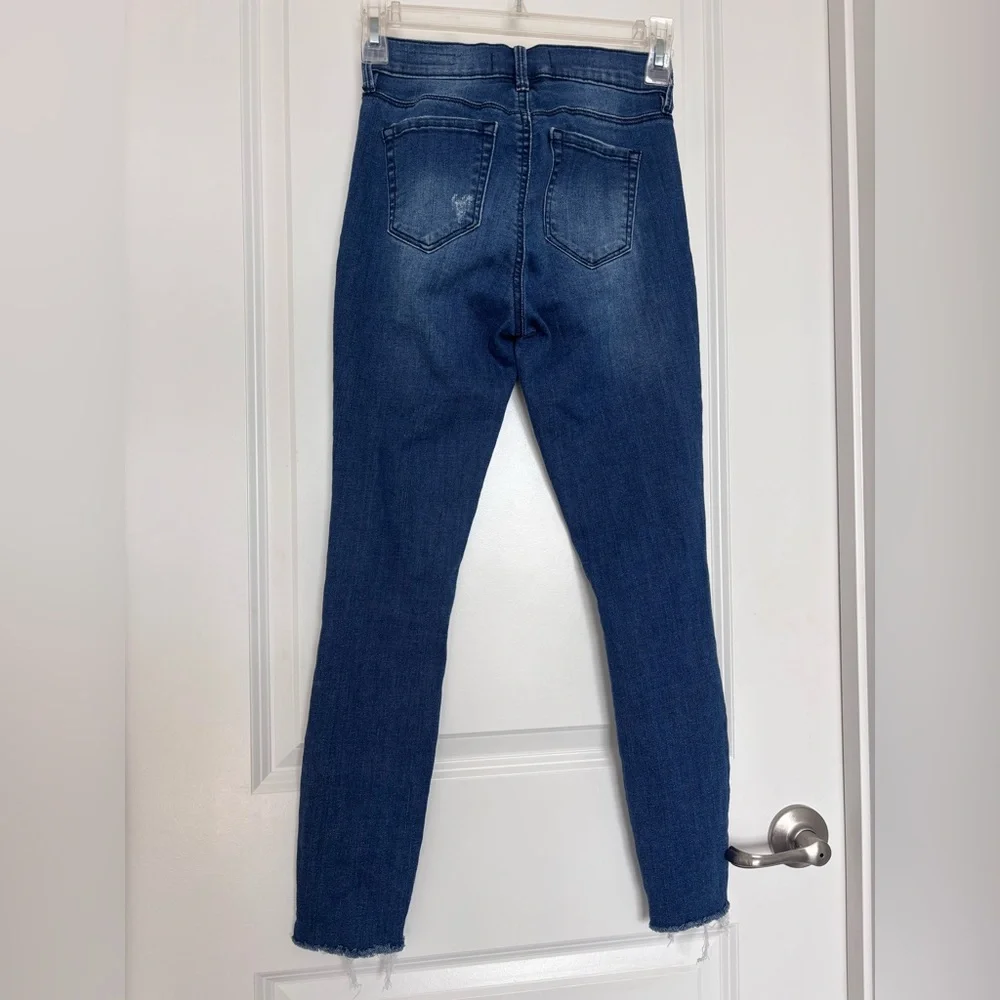 PacSun High Rise Destressed Power Super Stretch Ankle Skinny Raw Hem Size 23 - Picture 6 of 8